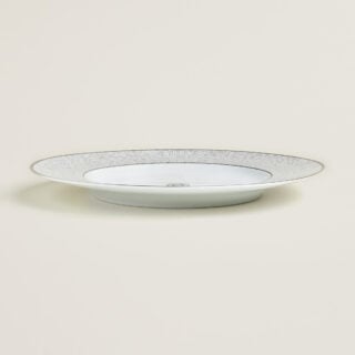 Hermès Mosaique Au 24 Platinum Presentation Plate shown on table | Kneen & Co