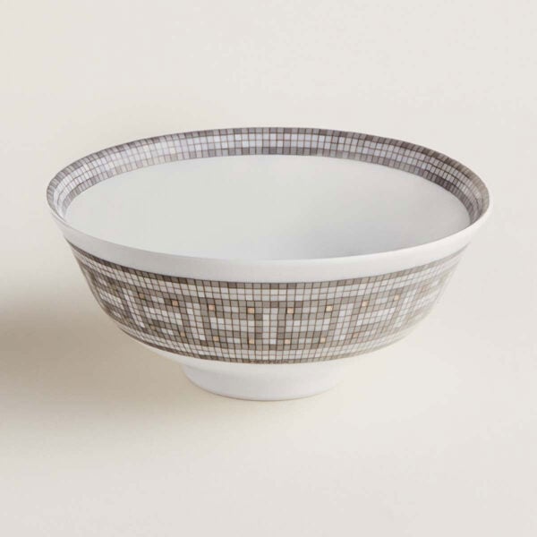 HERMES-DNRWR-Mosaique-au24Platine-035083P-worn-1-1200x1200px-100KB Hermès Mosaique Au 24 Platinum Oriental Soup Bowl | Kneen & Co