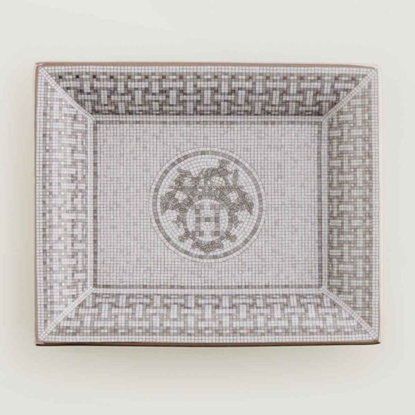 HERMES-DNRWR-Mosaique-au24Platine-035090P-worn-1-1200x1200px-100KB Hermès Mosaique Au 24 Platinum Change Tray | Kneen & Co