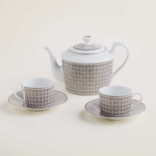 Hermès Mosaique au 24 Platinum Tea Set | Kneen & Co