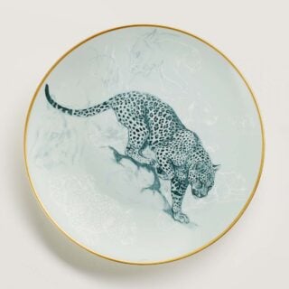Hermès Carnets d'Equateur Panther Dessert Plate | Kneen & Co