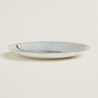 Hermès Carnets d'Equateur Panther Dessert Plate shown on table | Kneen & Co