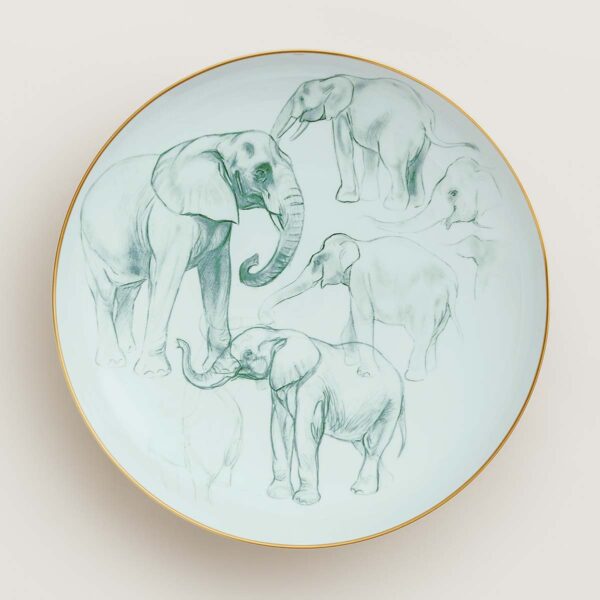 Hermès Carnets d'Equateur Large Deep Round Platter | Kneen & Co
