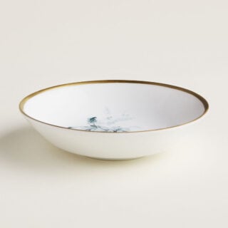 Hermès Carnets d'Equateur Soy Dish shown on table | Kneen & Co