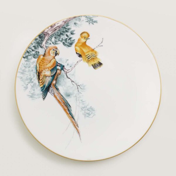 HERMES-DNRWR-carnets-dEquateur-038101P-worn-1-1200x1200px-100KB Hermès Carnets d'Equateur Birds Dinner Plate | Kneen & Co