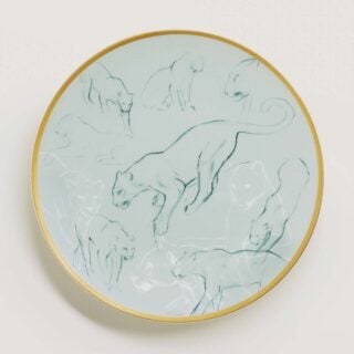 Hermès Carnets d'Equateur Felines Bread and Butter Plate | Kneen & Co