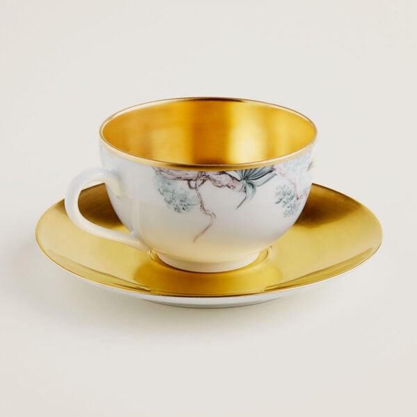 HERMES-DNRWR-carnets-dEquateur-038116P-worn-3-1200x1200px-100KB Hermès Carnets d'Equateur Gold Teacup and Saucer | Kneen & Co