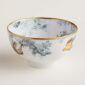 Hermès Carnets d'Equateur Birds Medium Bowl shown on table | Kneen & Co