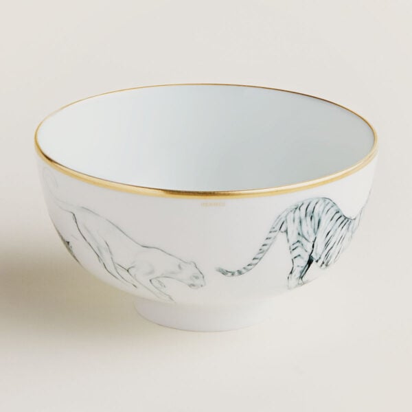 HERMES-DNRWR-carnets-dEquateur-038186P-worn-1-1200x1200px-100KB Hermès Carnets d'Equateur Felines Medium Bowl | Kneen & Co