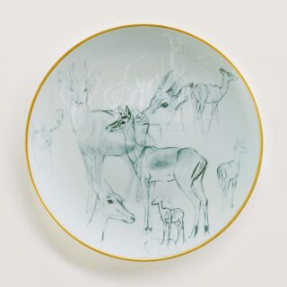 Hermès Carnets d'Equateur Impalas Dessert Plate | Kneen & Co