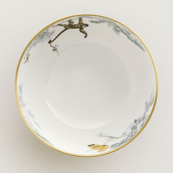 Hermès Carnets d'Equateur Large Bowl shown on table | Kneen & Co
