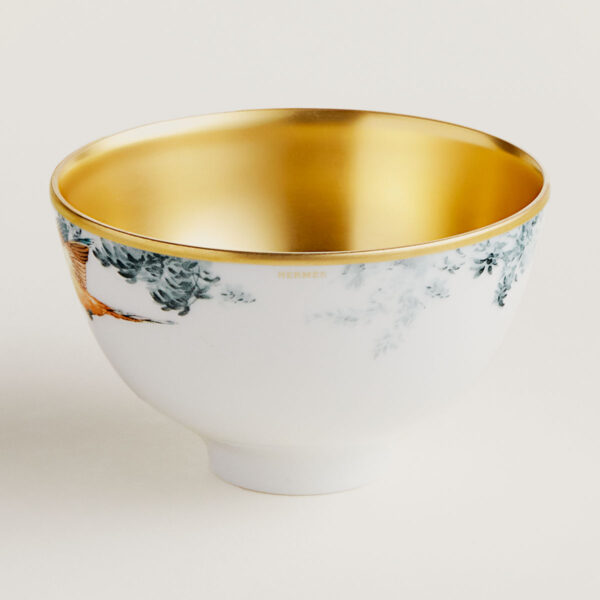 HERMES-DNRWR-carnets-dEquateur-038385P-worn-1-1200x1200px-100KB Hermès Carnets d'Equateur Gold Small Bowl (without lid) | Kneen & Co