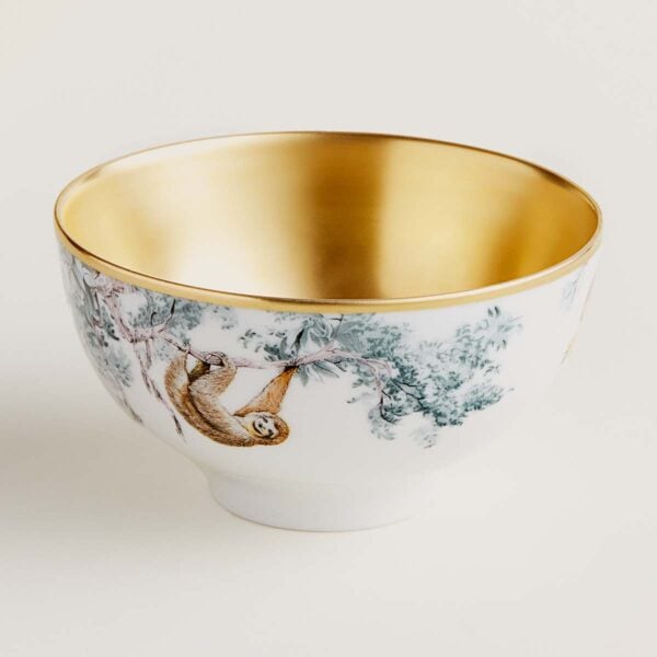 HERMES-DNRWR-carnets-dEquateur-038485P-worn-3-1200x1200px-100KB Hermès Carnets d'Equateur Gold Birds Medium Bowl | Kneen & Co