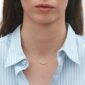 Woman wearing George Jensen Signature Diamonds Necklace 0.22 ct in yellow gold | Kneen & Co