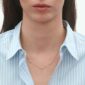 Woman wearing George Jensen Signature Diamonds Necklace 0.47 ct in Yellow Gold | Kneen & Co
