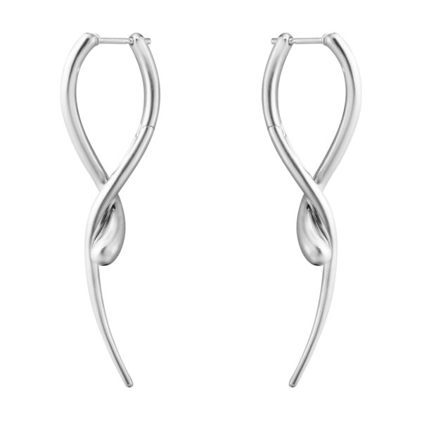 Georg Jensen Mercy Earrings, long in sterling silver | Kneen & Co