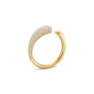 Georg Jensen Mercy Ring, Mini in 18 kt yellow gold and .53 CT pavé diamonds | Kneen & Co
