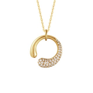 GJensen-10017828-MERCY-SMALL-PNDNT-1636A-YG-DIAMND-PAVE-1200×1200-100KB-ZOOM Georg Jensen Mercy Necklace with Pendant 0.33 CT in yellow gold with .33 ct of pavé diamonds | Kneen & Co