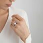 Woman wearing Georg Jensen Mercy Ring, Large in sterling silver | Kneen & Co