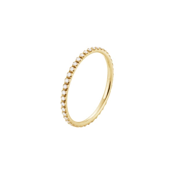 Georg Jensen Signature Diamonds Ring, Small in yellow gold | Kneen & Co