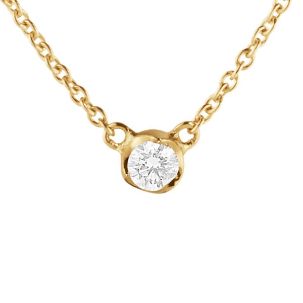 Georg Jensen Signature Diamonds Pendant 0.05 ct in yellow gold | Kneen & Co