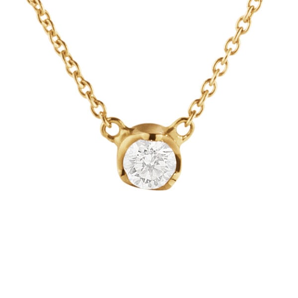 Georg Jensen Signature Diamonds Pendant 0.10 ct in yellow gold | Kneen & Co