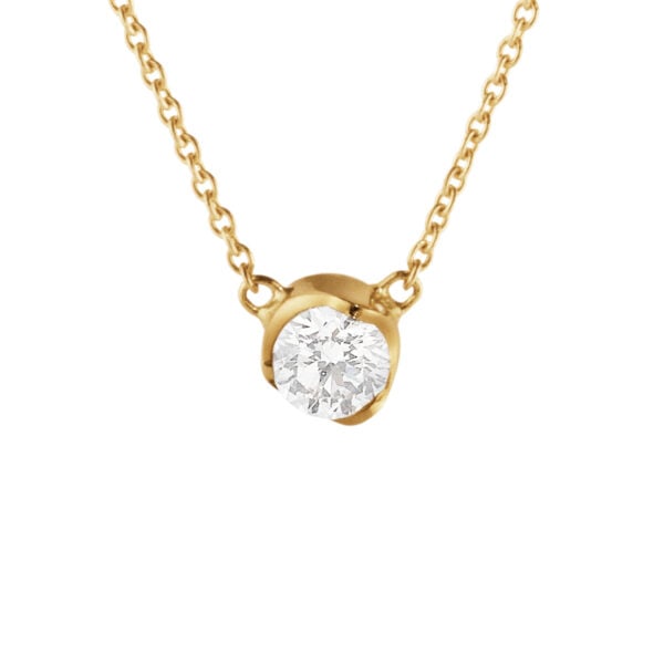 Georg Jensen Signature Diamonds Pendant 0.20 ct in yellow gold | Kneen & Co