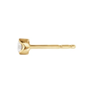 Georg Jensen Signature Diamonds Solitaire Stud Earring 0.10 ct in yellow gold side view | Kneen & Co