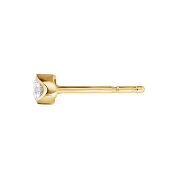 GJensen-20001269-GJSIGNATURE-SOLITAIRE-EARSTUD-1652B-YG-DIAMND-0pt10CT-02-1200x1200-100KB Georg Jensen Signature Diamonds Solitaire Stud Earring 0.10 ct in yellow gold side view | Kneen & Co