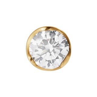 Georg Jensen Signature Diamonds Solitaire Stud Earring 0.20 ct in yellow gold front view| Kneen & Co