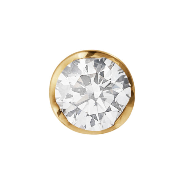 Georg Jensen Signature Diamonds Solitaire Stud Earring 0.20 ct in yellow gold front view| Kneen & Co