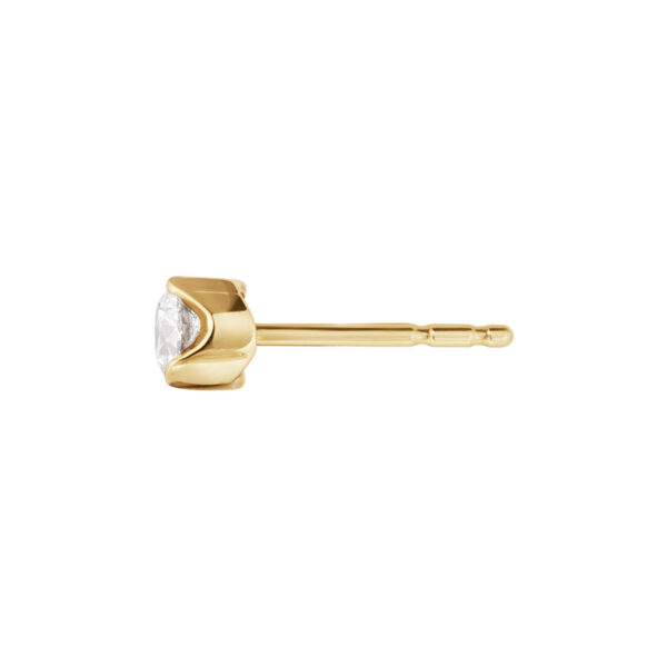 Georg Jensen Signature Diamonds Solitaire Stud Earring 0.20 ct in yellow gold side view| Kneen & Co