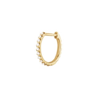 Georg Jensen Signature Diamonds Ear Hoop Gold with Diamonds 0.10 CT | Kneen & Co