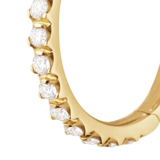Georg Jensen Signature Diamonds Ear Hoop 0.10 ct in yellow gold | Kneen & Co
