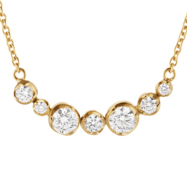George Jensen Signature Diamonds Necklace 0.22 ct in yellow gold | Kneen & Co