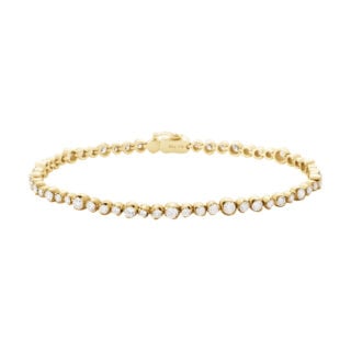 George Jensen Signature Diamonds Tennis Bracelet in yellow gold | Kneen & Co