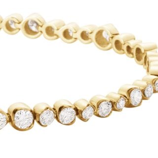 George Jensen Signature Diamonds Tennis Bracelet in yellow gold | Kneen & Co