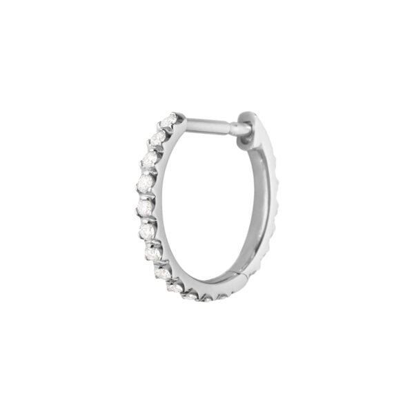 Georg Jensen Signature Diamonds Ear Hoop 0.10 ct | White Gold | Kneen & Co