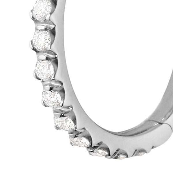 Georg Jensen Signature Diamonds Ear Hoop 0.10 ct | White Gold | Kneen & Co