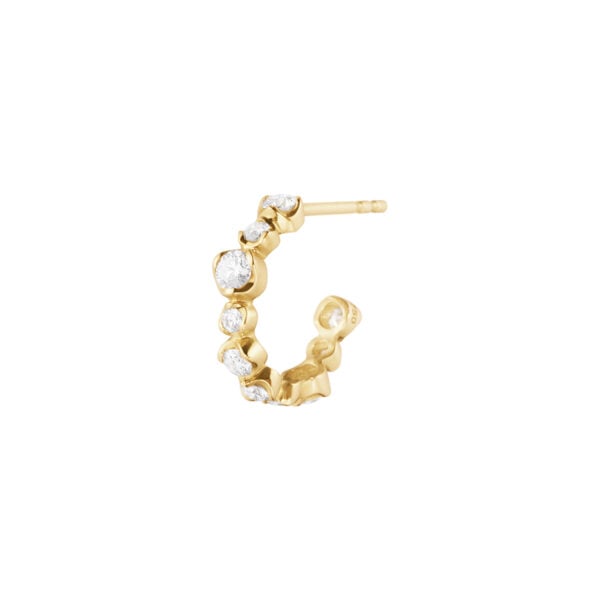 Georg Jensen Signature Diamonds Ear Hoop Gold With Diamonds 0.36 CT | Kneen & Co