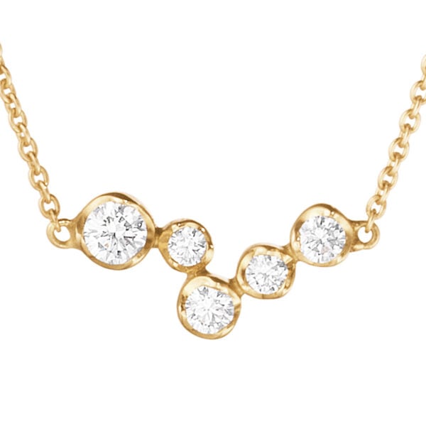 George Jensen Signature Diamonds Necklace 0.47 ct in Yellow Gold | Kneen & Co