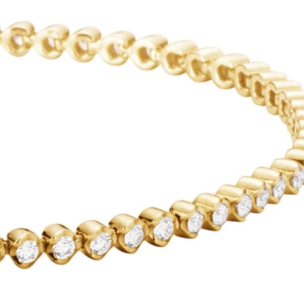 George Jensen Signature Diamonds Tennis Bracelet, Slim, Yellow Gold | Kneen & Co