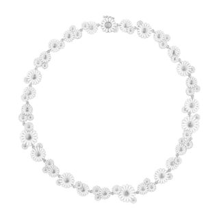 Georg Jensen Daisy Layered Necklace in Sterling Silver and White Enamel | Kneen & Co