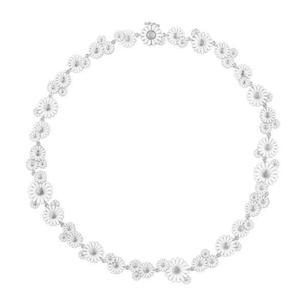 GJensen-20001532-DAISY-LAYERED-NECKLACE-SLVR-RH-WHT-ENML-1200x1200-100KB Georg Jensen Daisy Layered Necklace in Sterling Silver and White Enamel | Kneen & Co
