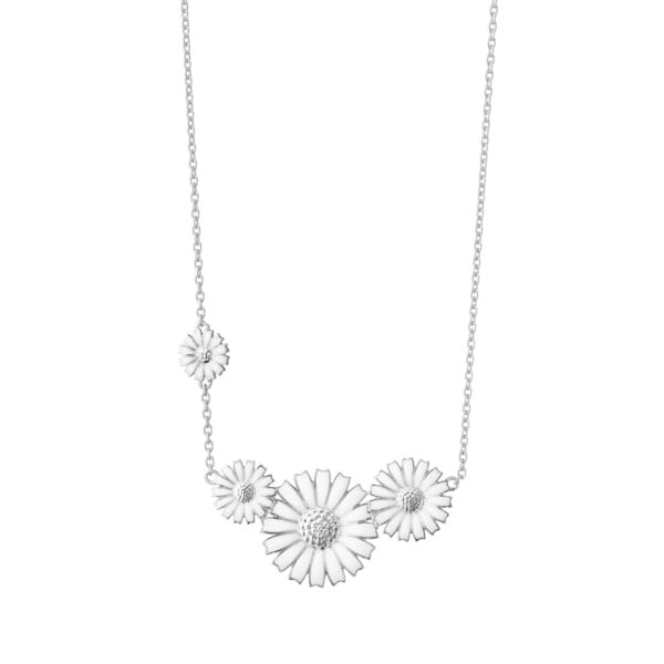 GJensen-20001533-DAISY-4-FLWR-NECKLACE-SLVR-RH-WHT-ENML-1200x1200-100KB Georg Jensen Daisy Four Flower Necklace in Sterling Silver and White Enamel | Kneen & Co