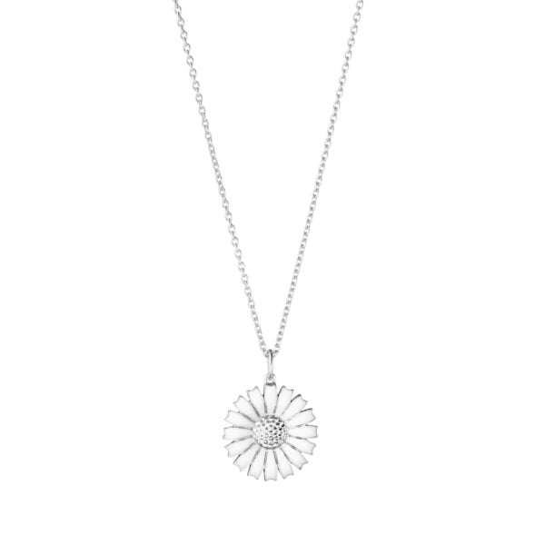 GJensen-20001534-DAISY-PENDANT-2024-SLVR-RH-WHT-ENML-18MM-1200x1200-100KB Georg Jensen Daisy Pendant in Sterling Silver and White Enamel | Kneen & Co