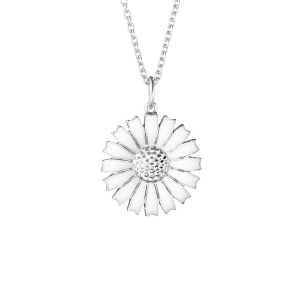 GJensen-20001534-DAISY-PENDANT-2024-SLVR-RH-WHT-ENML-18MM-1200x1200-100KB-ZOOM Georg Jensen Daisy Pendant in Sterling Silver and White Enamel | Kneen & Co