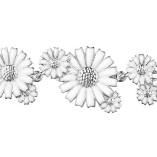 Georg Jensen Daisy Layered Bracelet in Sterling Silver and White Enamel | Kneen & Co