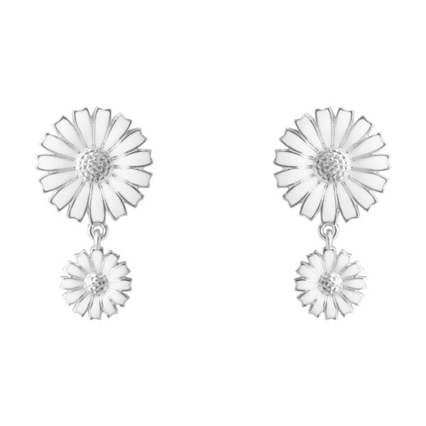 GJensen-20001542-DAISY-DOUBLE-EARRING-SLVR-RH-WHT-ENML-13MM-8MM-1200x1200-100KB Georg Jensen Daisy Double Earrings in Sterling Silver and White Enamel | Kneen & Co