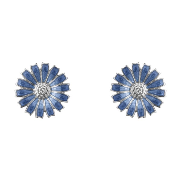 GJensen-20001544-DAISY-EARSTUD-SLVR-RH-BLUE-ENML-11MM-1200x1200-100KB Georg Jensen Daisy Ear Studs in Sterling Silver and Blue Enamel | Kneen & Co